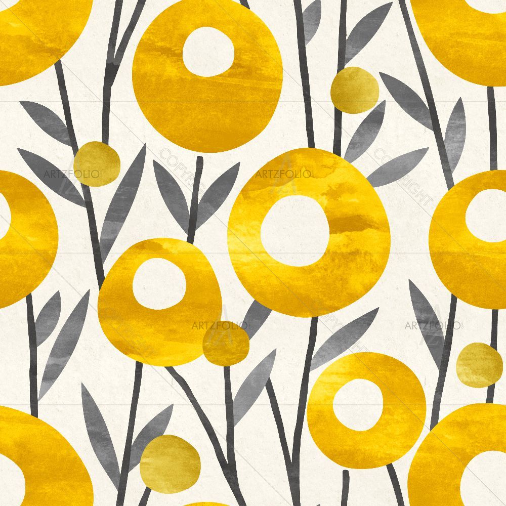 Floral Dandelion Pattern — Botanical custom art by ArtzFolio