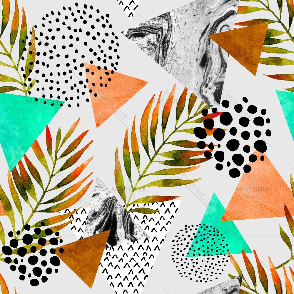 Triangles Palm Leaves — Abstract custom art by ArtzFolio