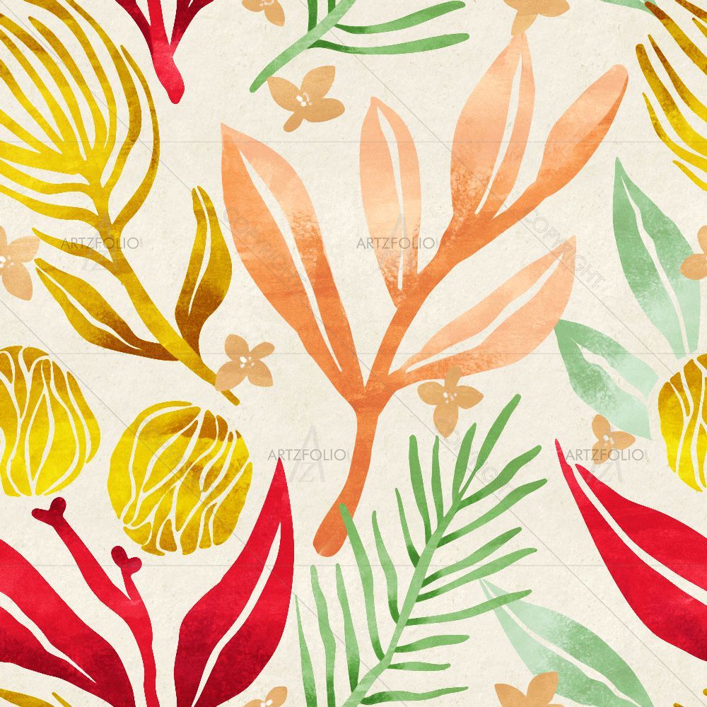 Floral Botanical Pattern D22 — custom-size art design 5015656