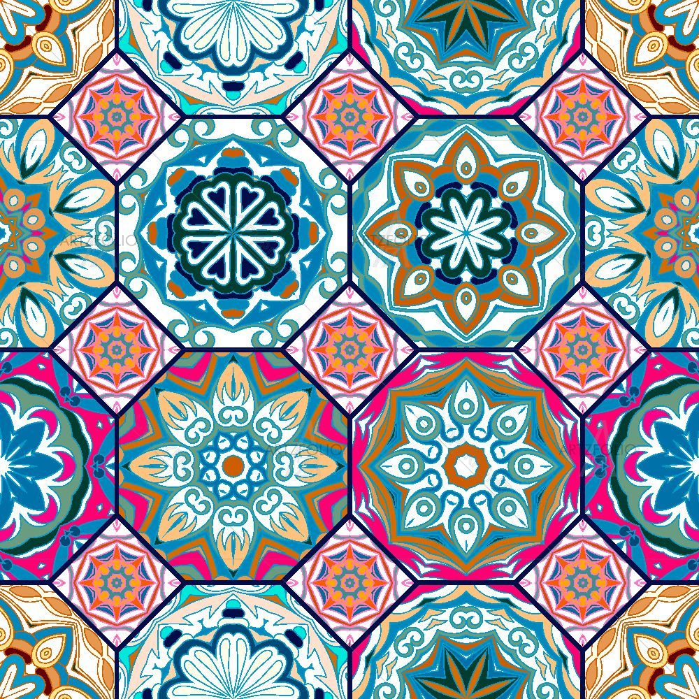 Floral Moroccan Mediterranean Style — Devotional custom art by ArtzFolio