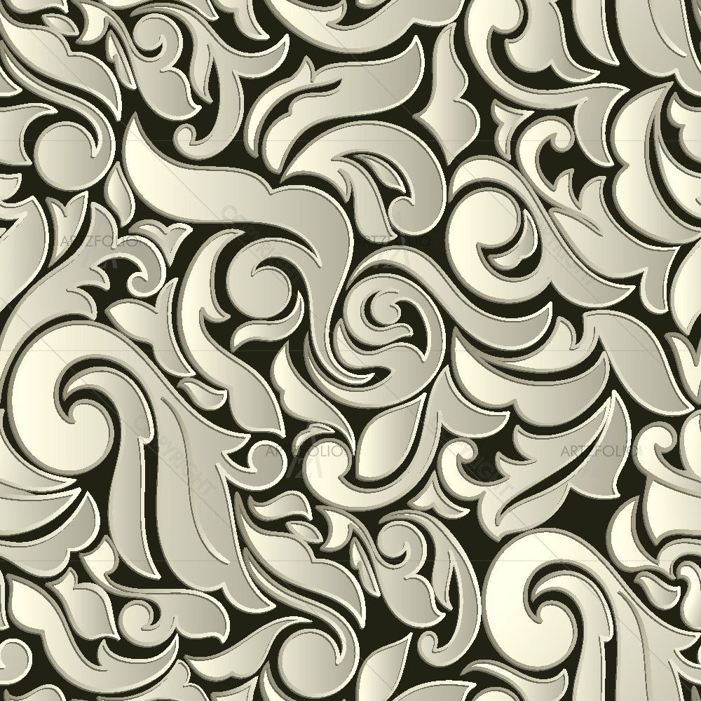 3D Abstract Floral Baroque — Botanical custom art by ArtzFolio