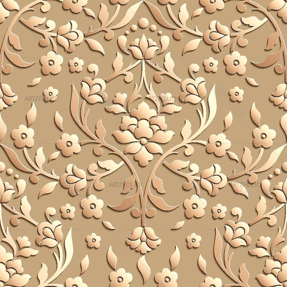 Luxury Damask Pattern D4 — Botanical custom art by ArtzFolio