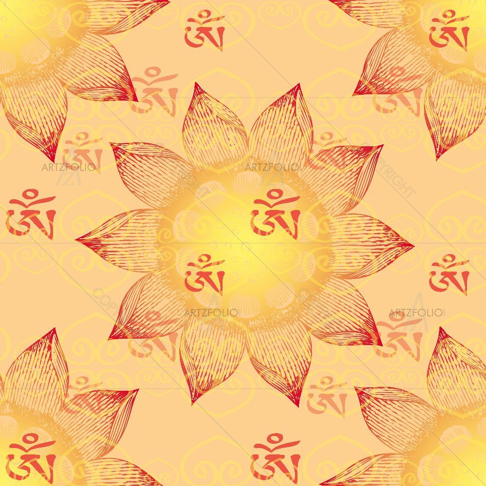 Floral Om Lotus Pattern — Devotional custom art by ArtzFolio