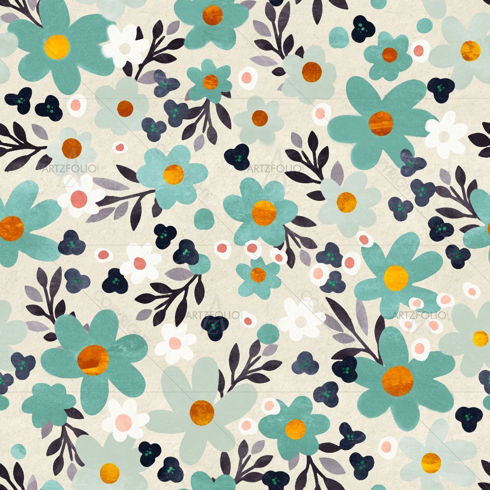 Floral Botanical Pattern D23 — Botanical custom art by ArtzFolio