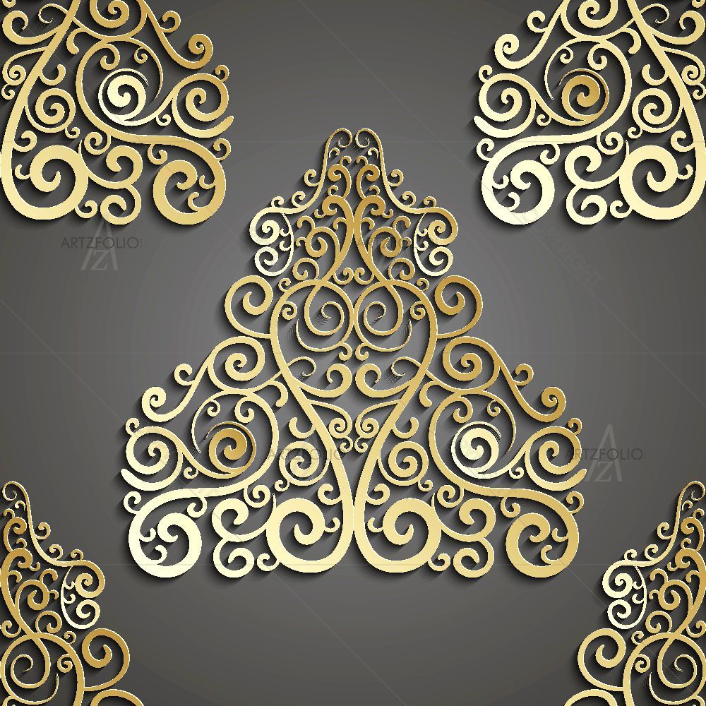 Damask Pattern D6 — Botanical custom art by ArtzFolio