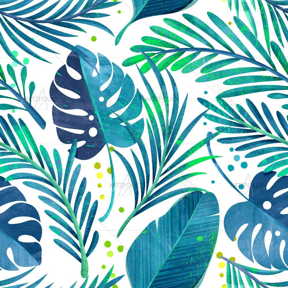 Tropical Leaves D2 — custom-size art design 5015718