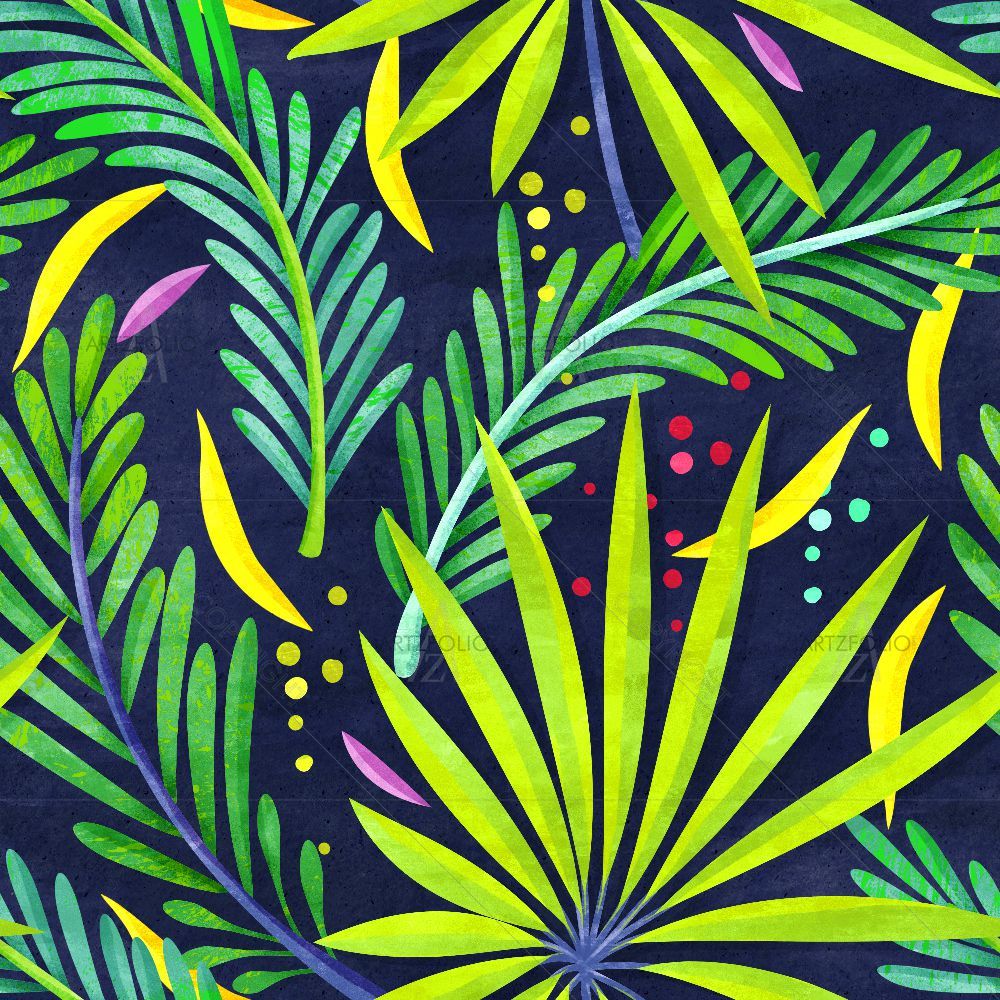 Green Tropical Leaves — Botanical custom art by ArtzFolio