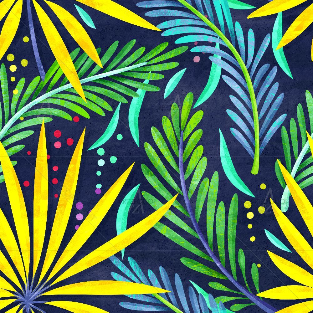 Green Jungle Tropical Leaf D2 — Botanical custom art by ArtzFolio