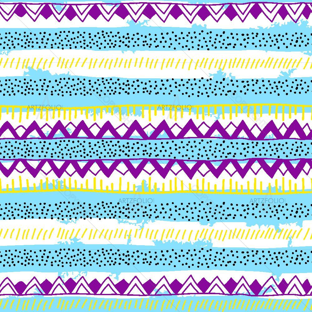 Colorful Tribal Stripes — Abstract custom art by ArtzFolio
