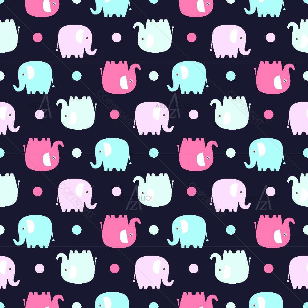 Elephant Silhouette Pattern — African custom art by ArtzFolio