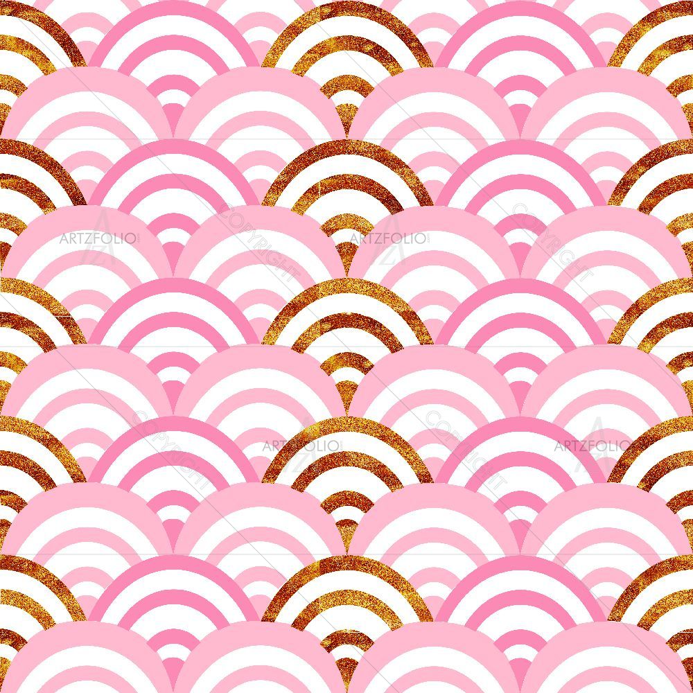 Gold and pink Wave — Abstract custom art by ArtzFolio