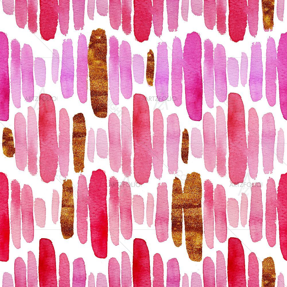 Gold and Pink Watercolor — Abstract custom art by ArtzFolio