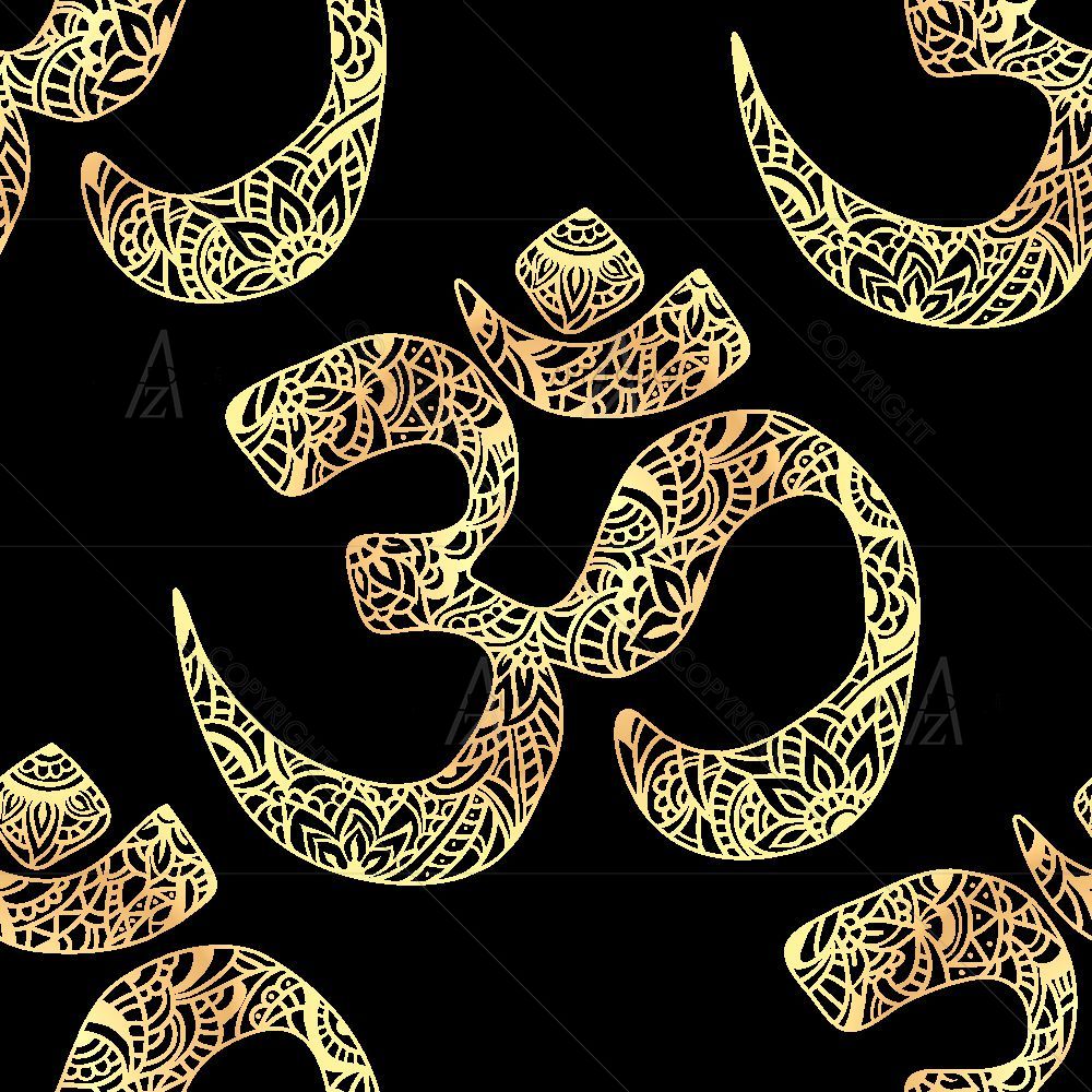 Hindu Om Mantra Pattern — Devotional custom art by ArtzFolio