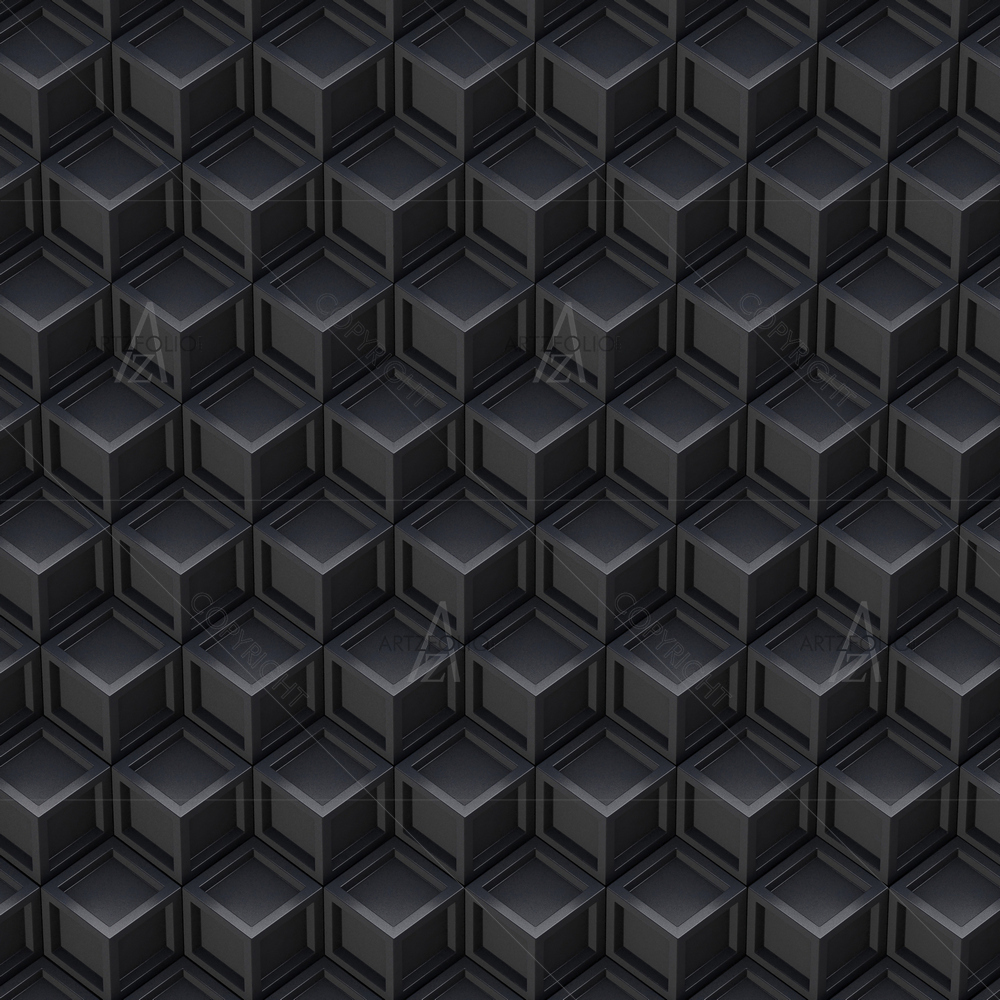 3D Abstract Black Cube — Abstract custom art by ArtzFolio