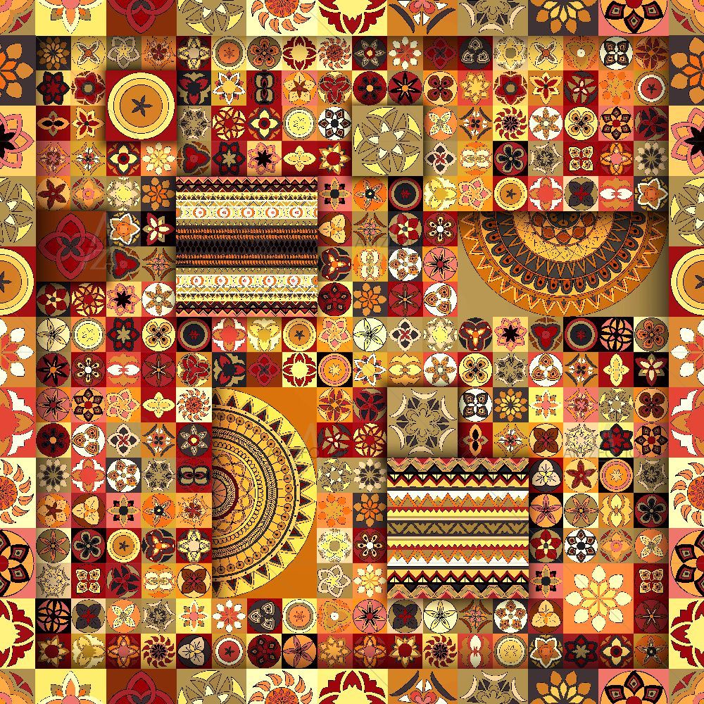 Vintage Floral & Mandala D1 — custom-size art design 5015769