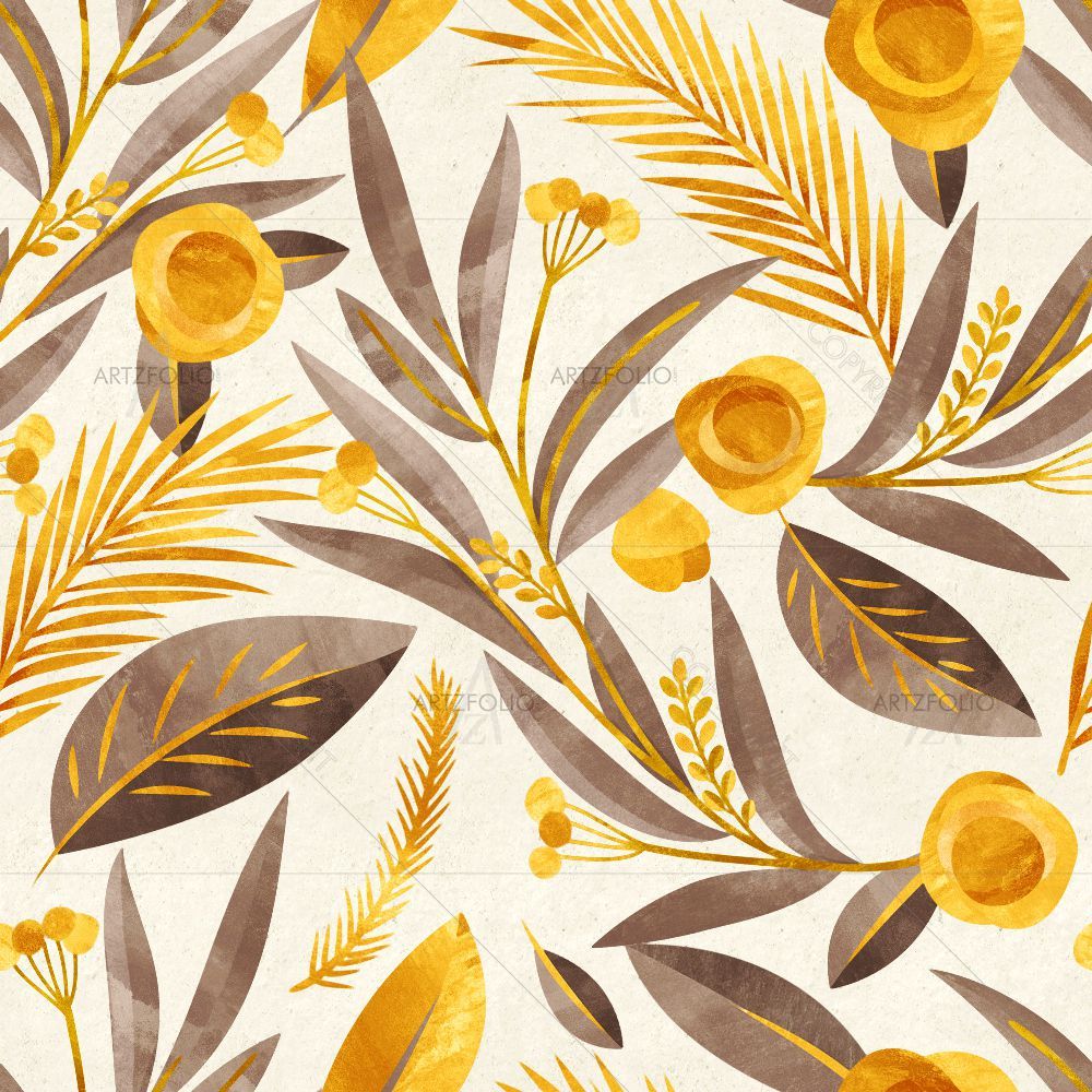 Botanical Floral Pattern D1 — Botanical custom art by ArtzFolio