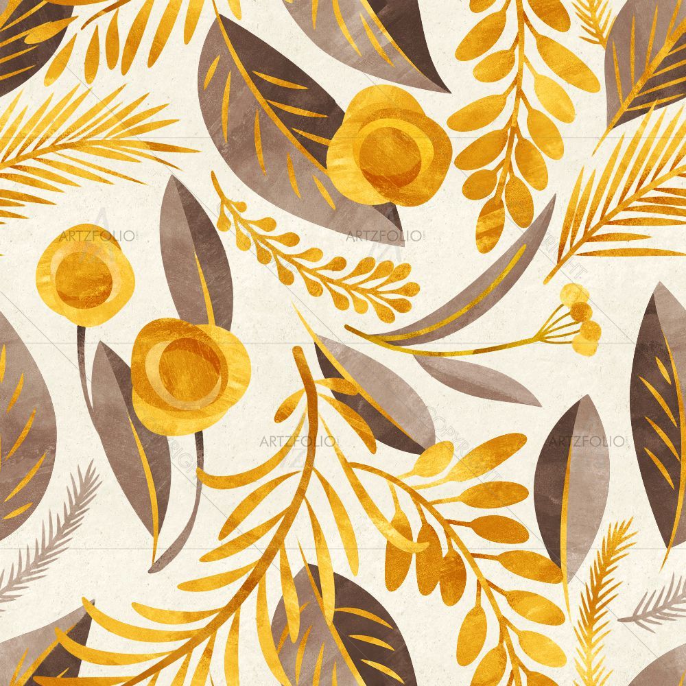 Botanical Floral Pattern D2 — custom-size art design 5015772