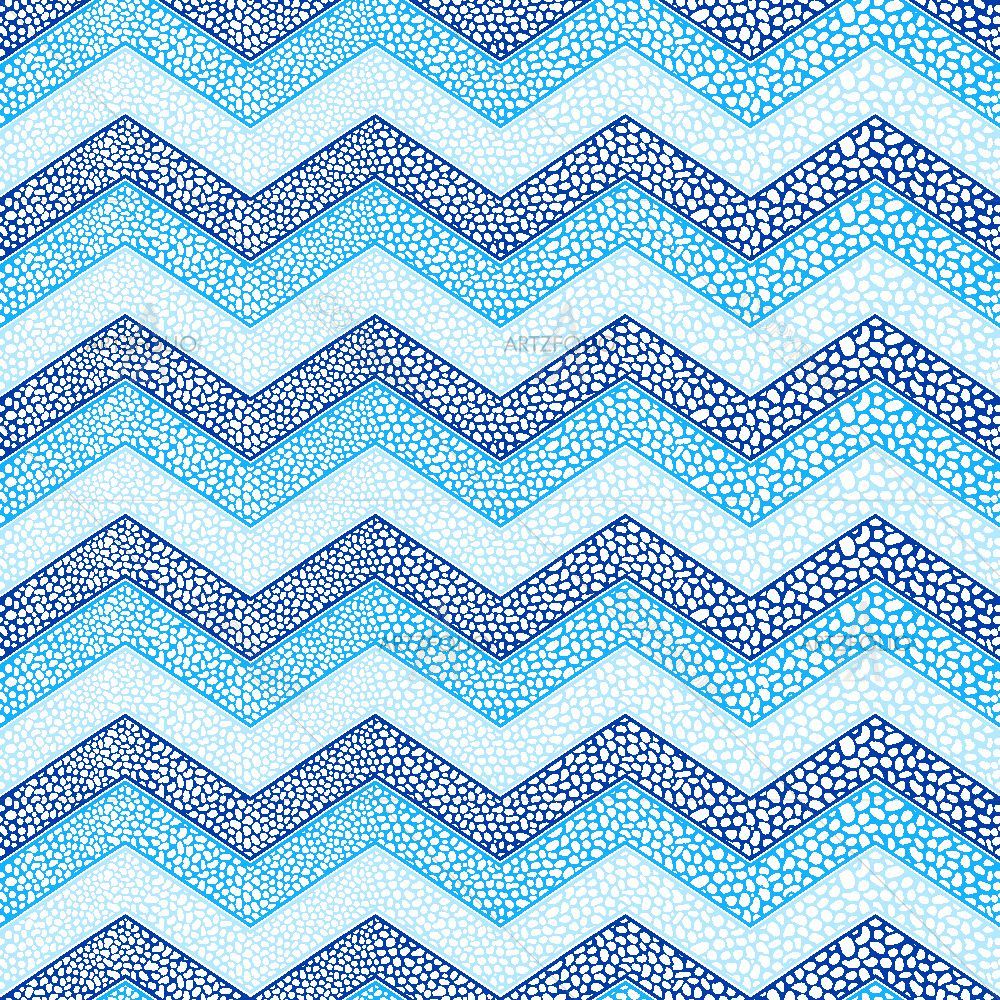 Blue Zig Zag Summer — Abstract custom art by ArtzFolio