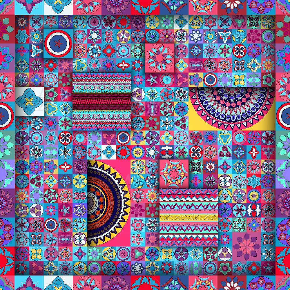 Vintage Floral & Mandala D2 — custom-size art design 5015780