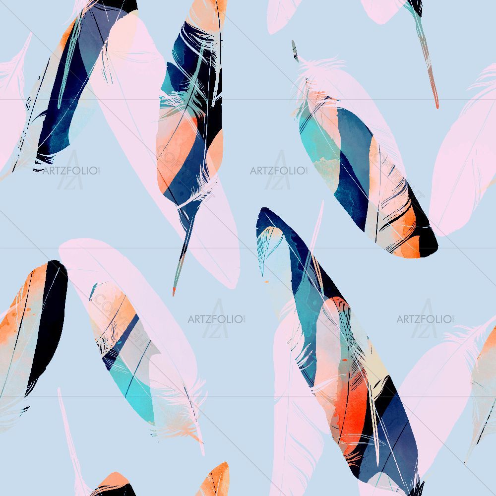 Imprints of Birds Feathers — Abstract custom art by ArtzFolio