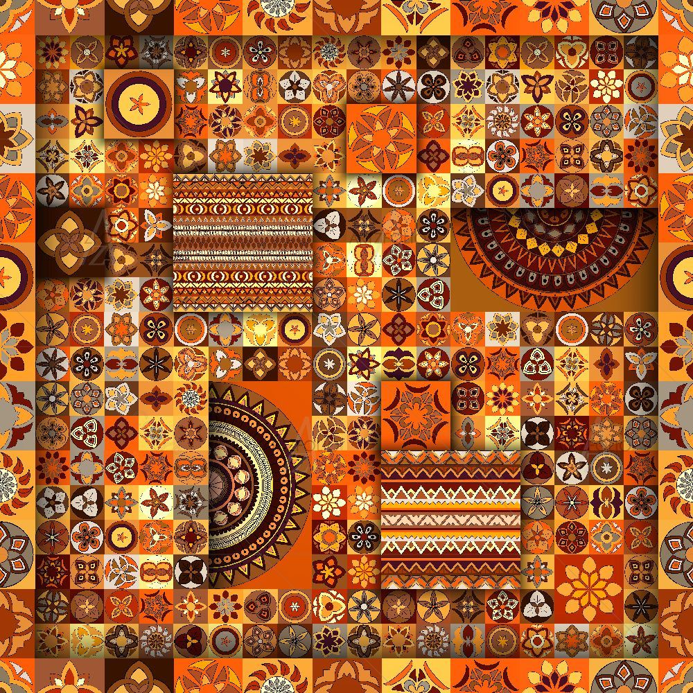 Vintage Floral & Mandala D3 — Devotional custom art by ArtzFolio