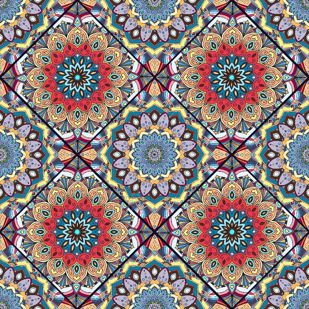 Boho Mandala Flowers — custom-size art design 5015795