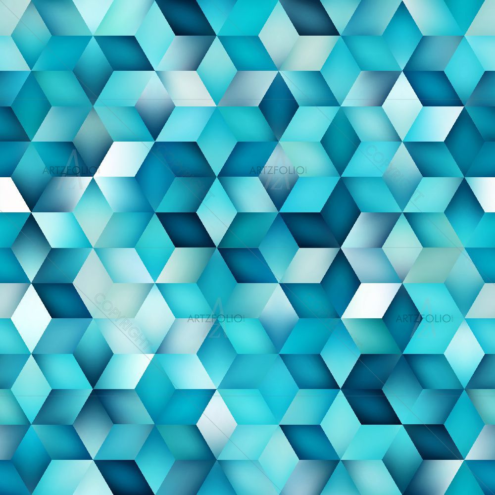 Blue Cubical Rhombus Shape — custom-size art design 5015802
