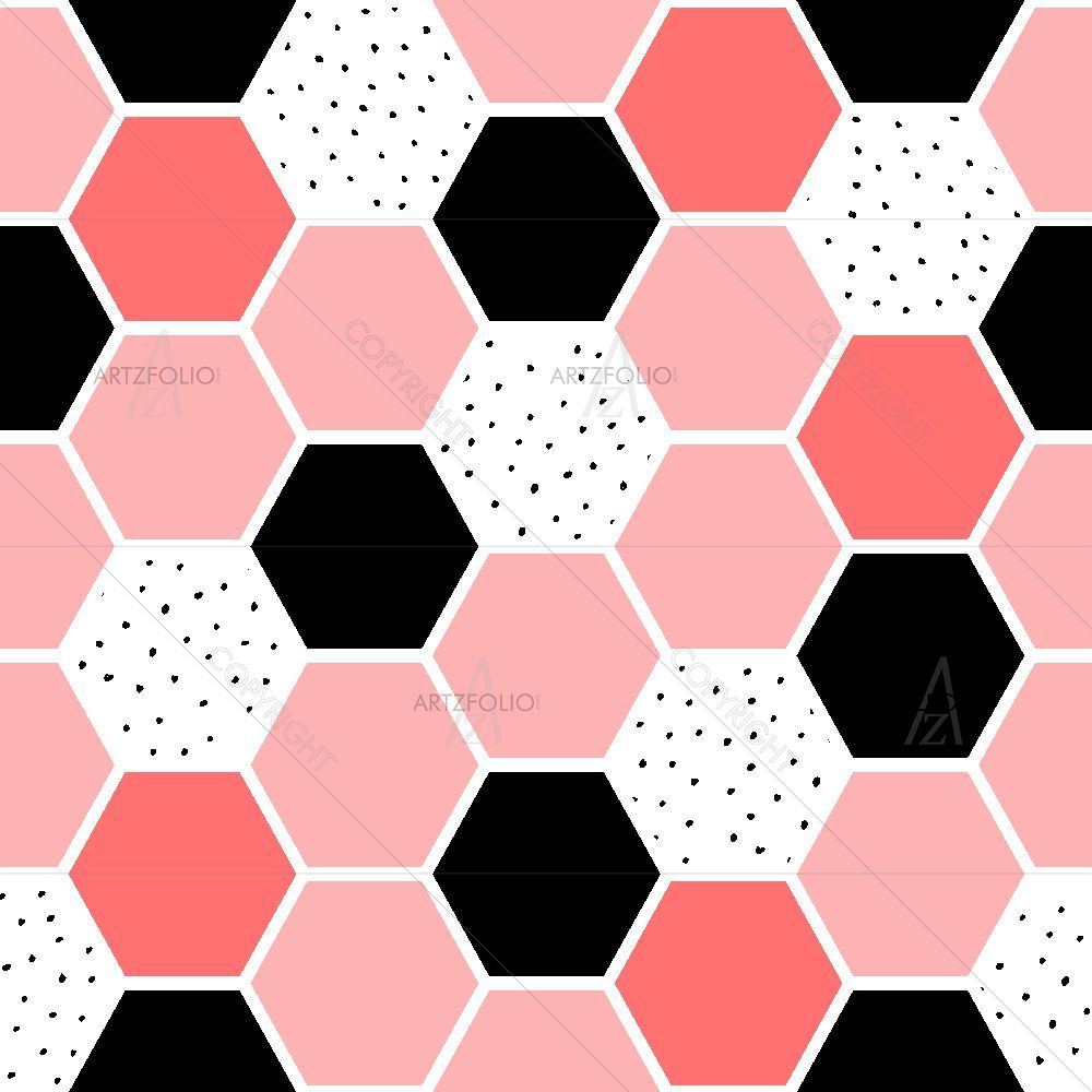 Geometric Hexagonal Shapes — custom-size art design 5015803