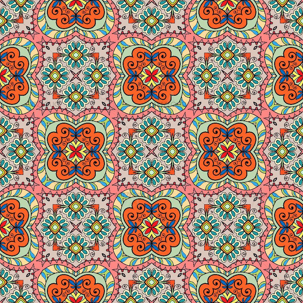 Arabic Floral Pattern D2 — custom-size art design 5015807