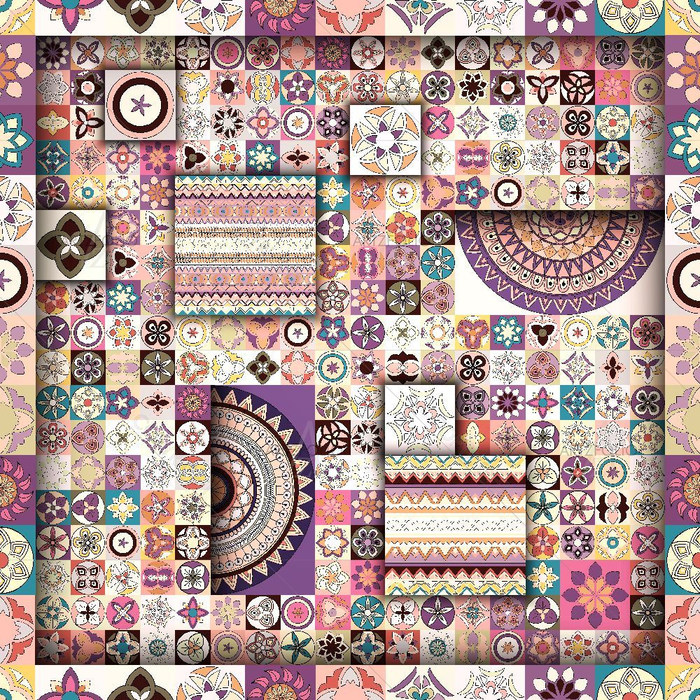 Vintage Floral & Mandala D4 — Devotional custom art by ArtzFolio