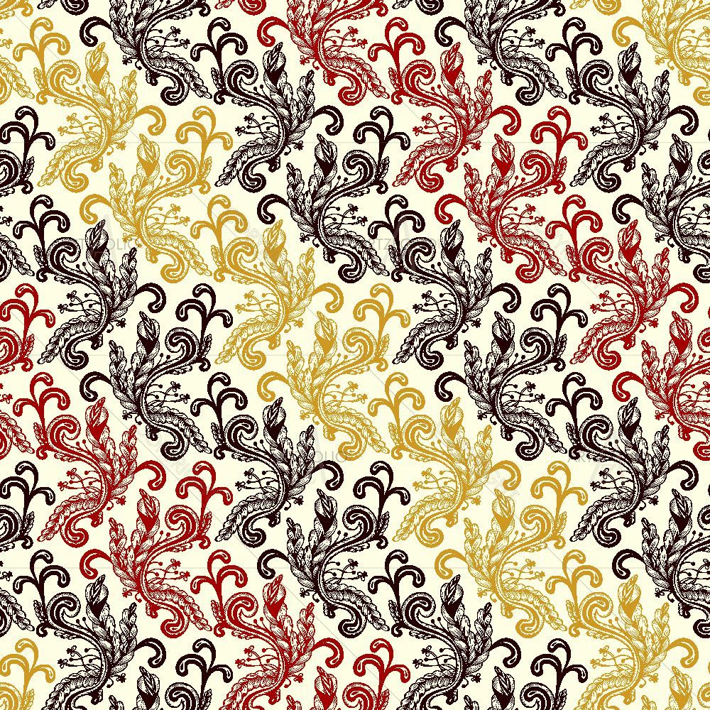 Vintage Damask Elements — custom-size art design 5015817