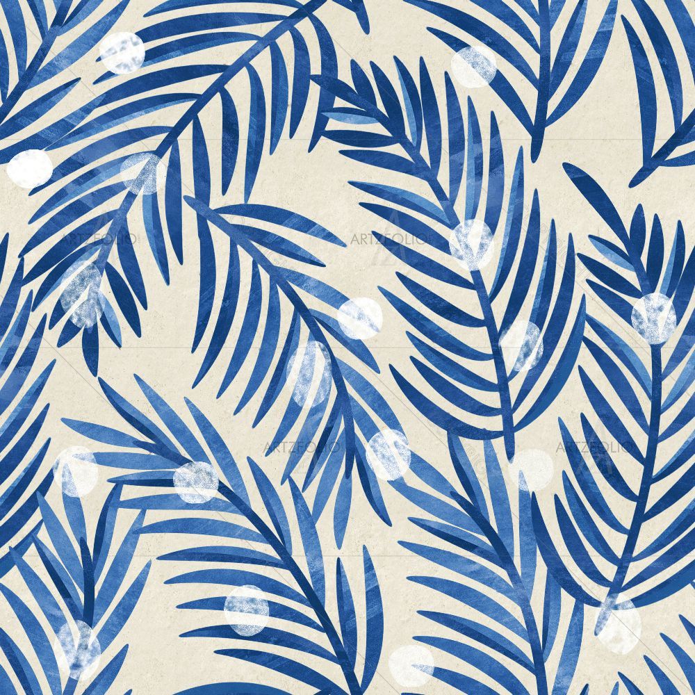 Blue Botanical Flower D1 — Botanical custom art by ArtzFolio