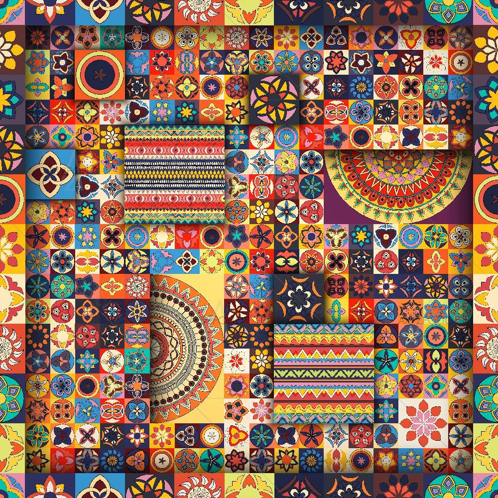Vintage Floral & Mandala D5 — custom-size art design 5015847