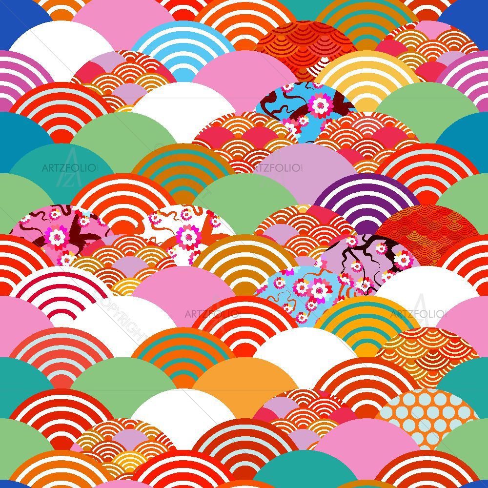 Colorful Fish Scales — custom-size art design 5015854