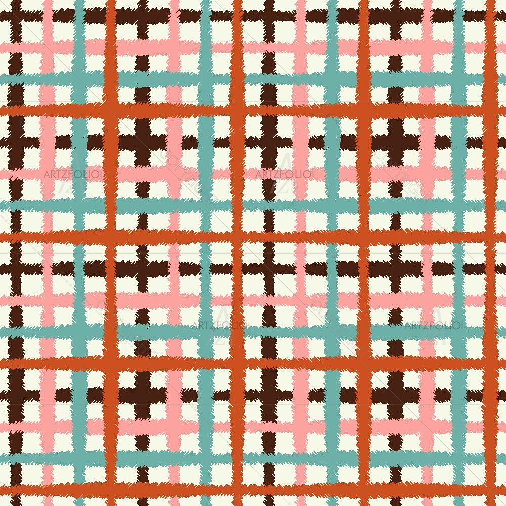 Ethnic Boho Plaid Texture — Abstract custom art by ArtzFolio