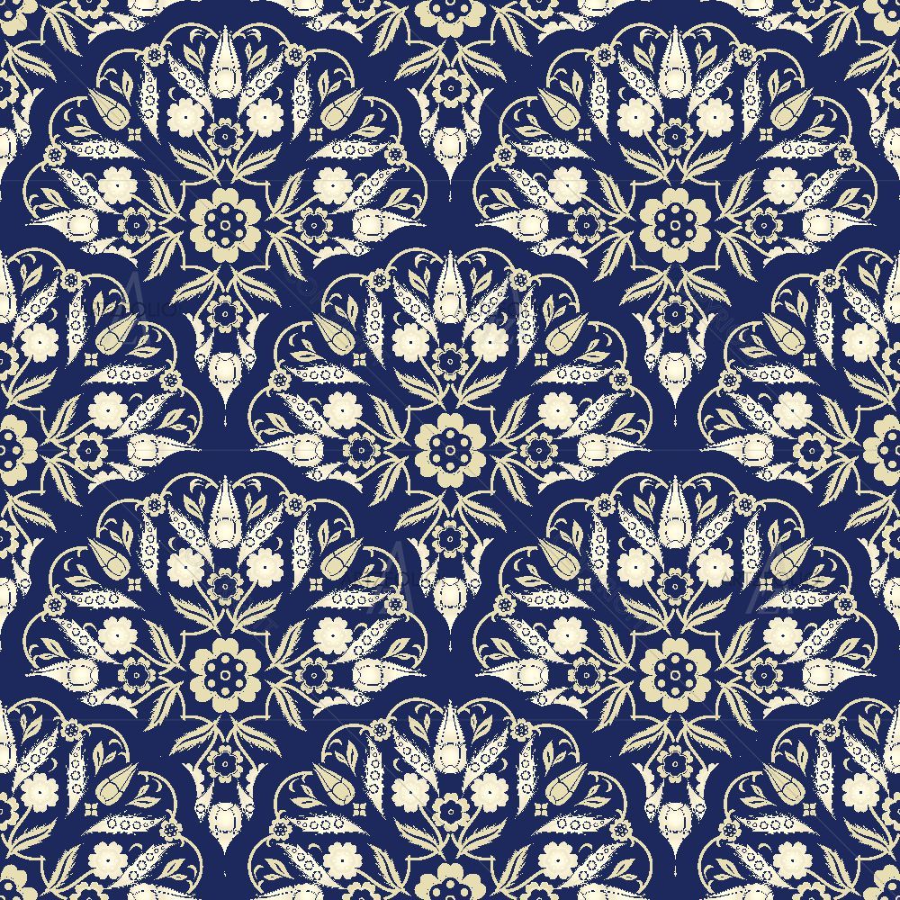 Turkish Dark Blue and Gold — custom-size art design 5015879