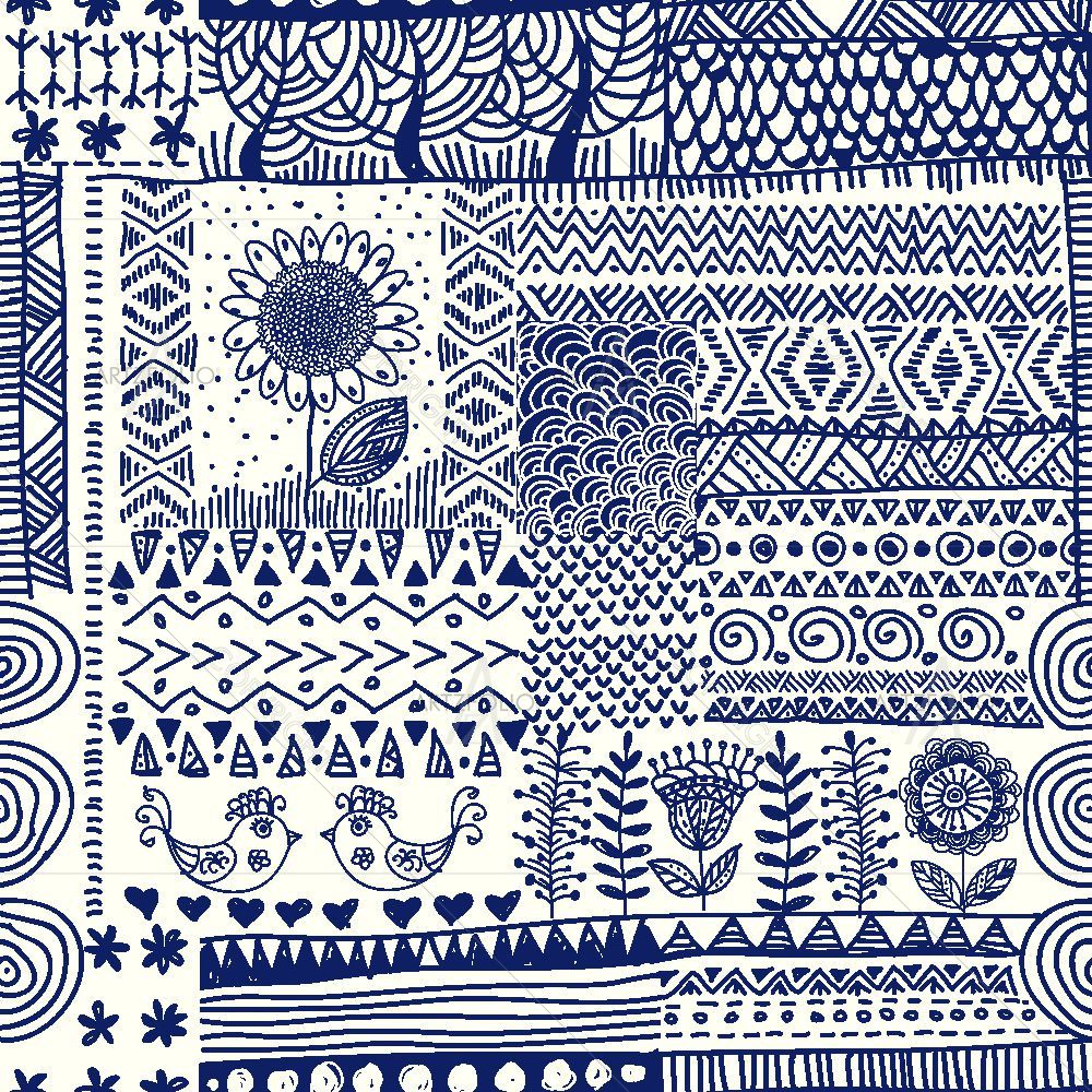 Blue White Abstract — custom-size art design 5015884