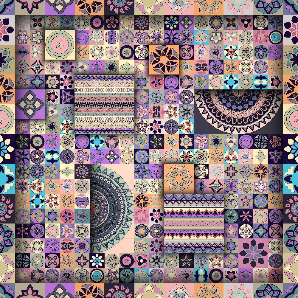 Vintage Floral & Mandala D6 — custom-size art design 5015891