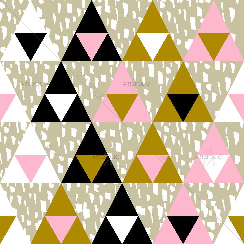 Gold Triangles Pattern D2 — custom-size art design 5015894