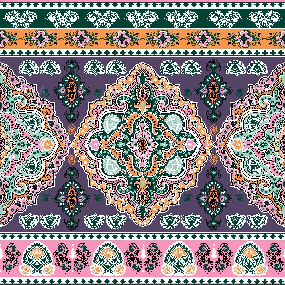 Indian Floral Medallion Paisley — custom-size art design 5015901