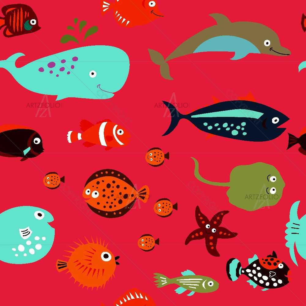Marine Pattern — Animals custom art by ArtzFolio