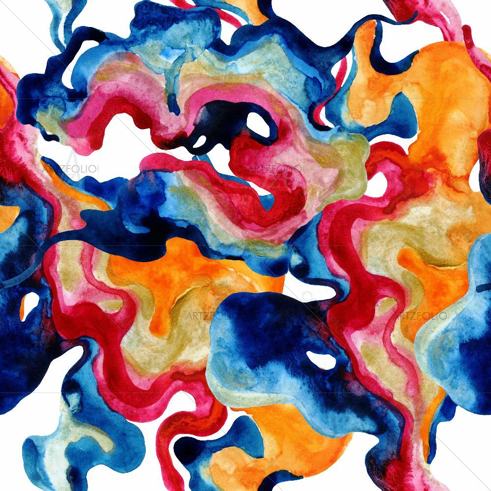 Watercolor Curved Shapes — custom-size art design 5015908