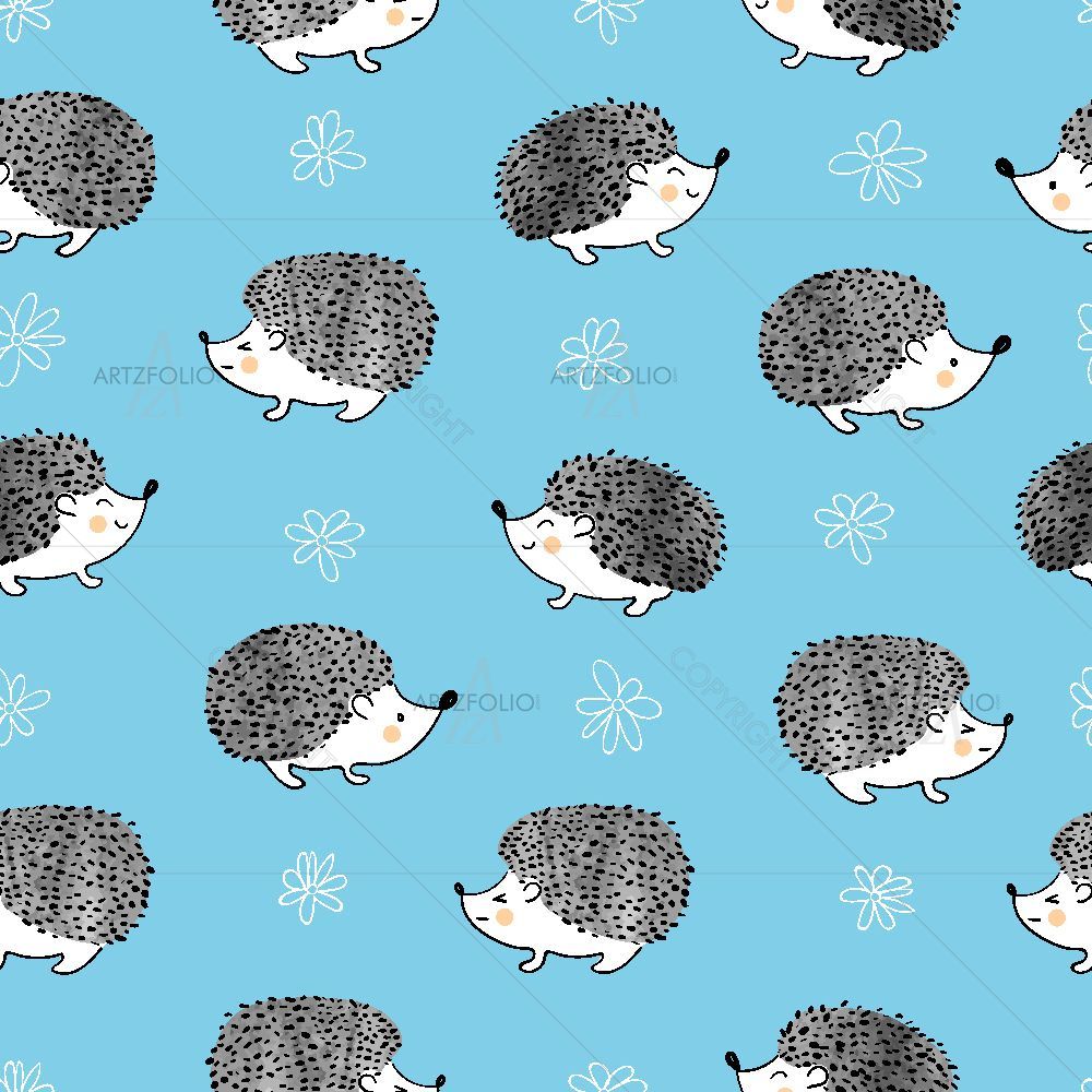 Watercolor Hedgehogs — custom-size art design 5015909