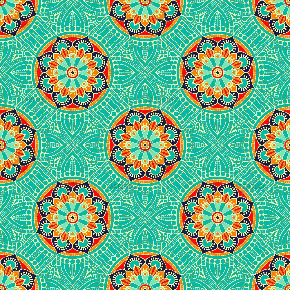 Ethnic Floral Pattern D2 — Botanical custom art by ArtzFolio
