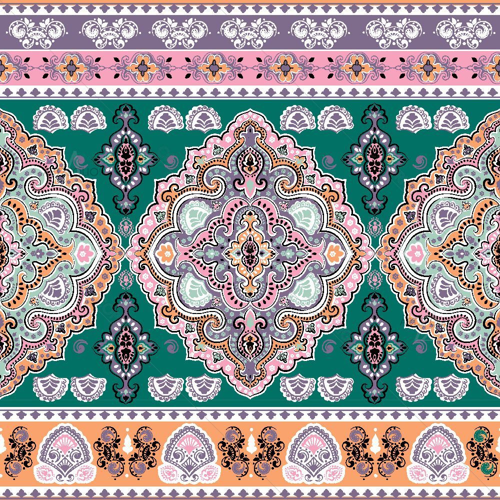Indian Floral Paisley D1 — Devotional custom art by ArtzFolio