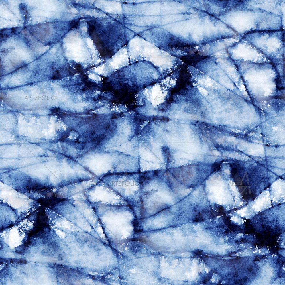 Watercolor Indigo Spots — custom-size art design 5015925