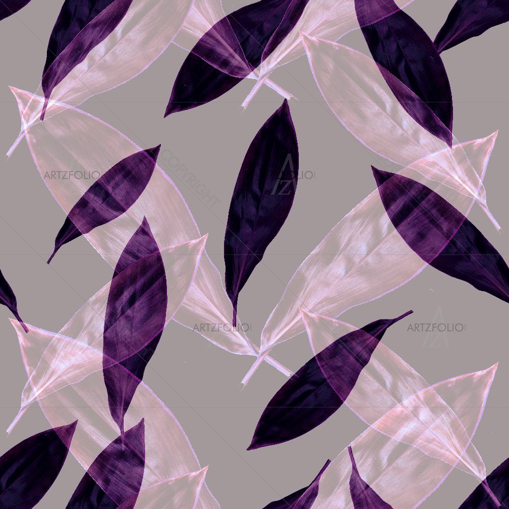Purple Tropical Leaves — Botanical custom art by ArtzFolio