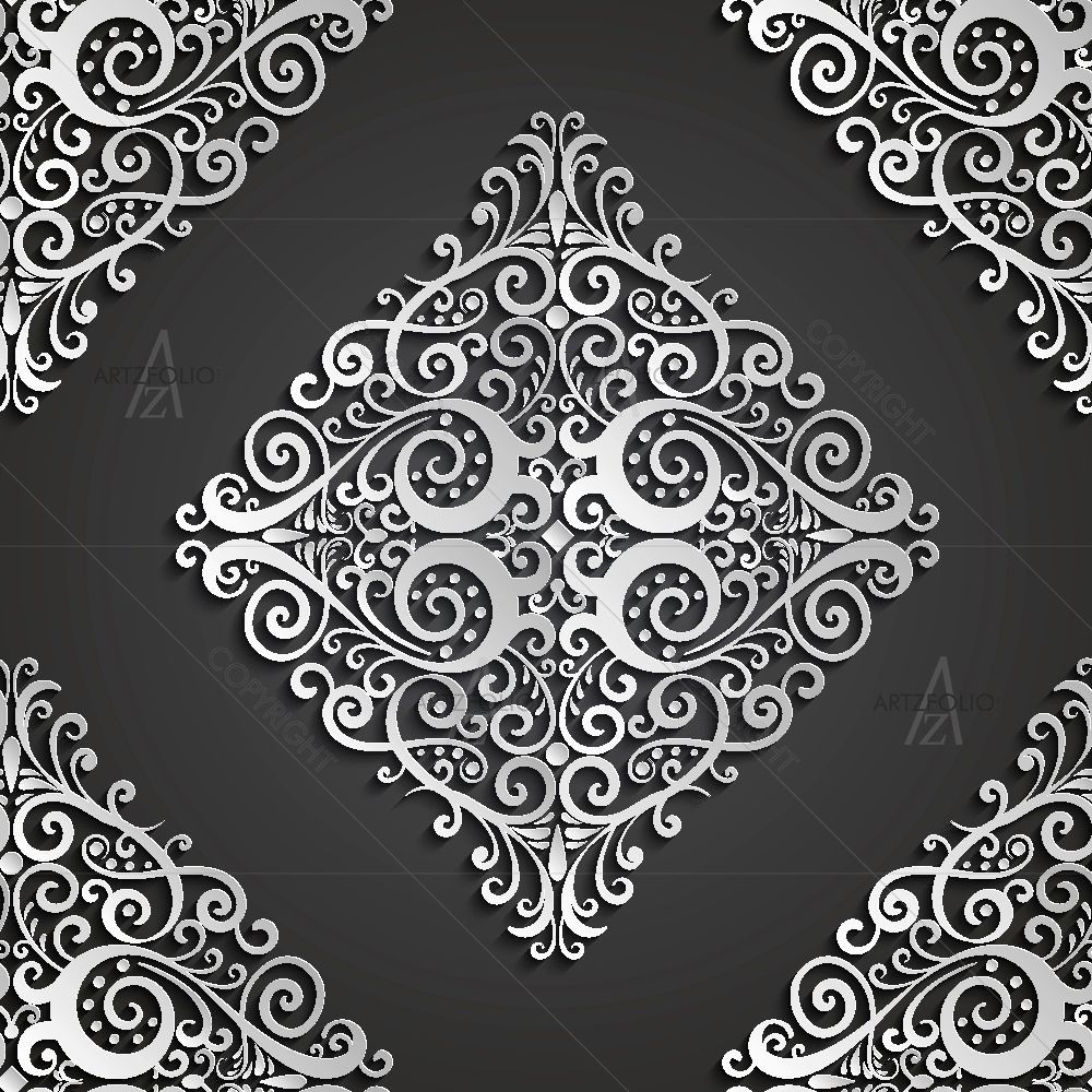 Damask Pattern D7 — custom-size art design 5015940