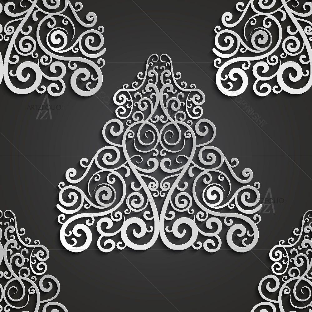 Damask Pattern D8 — Botanical custom art by ArtzFolio