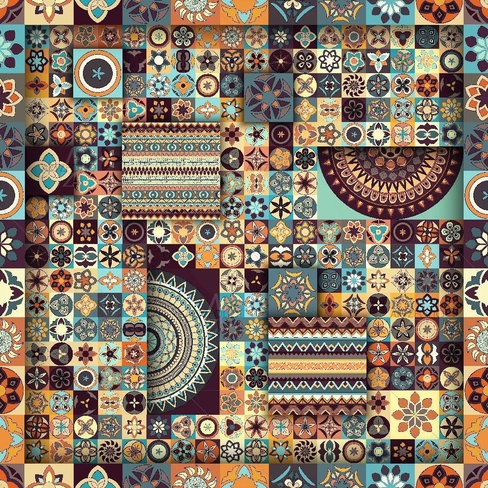 Vintage Floral & Mandala D9 — custom-size art design 5015951